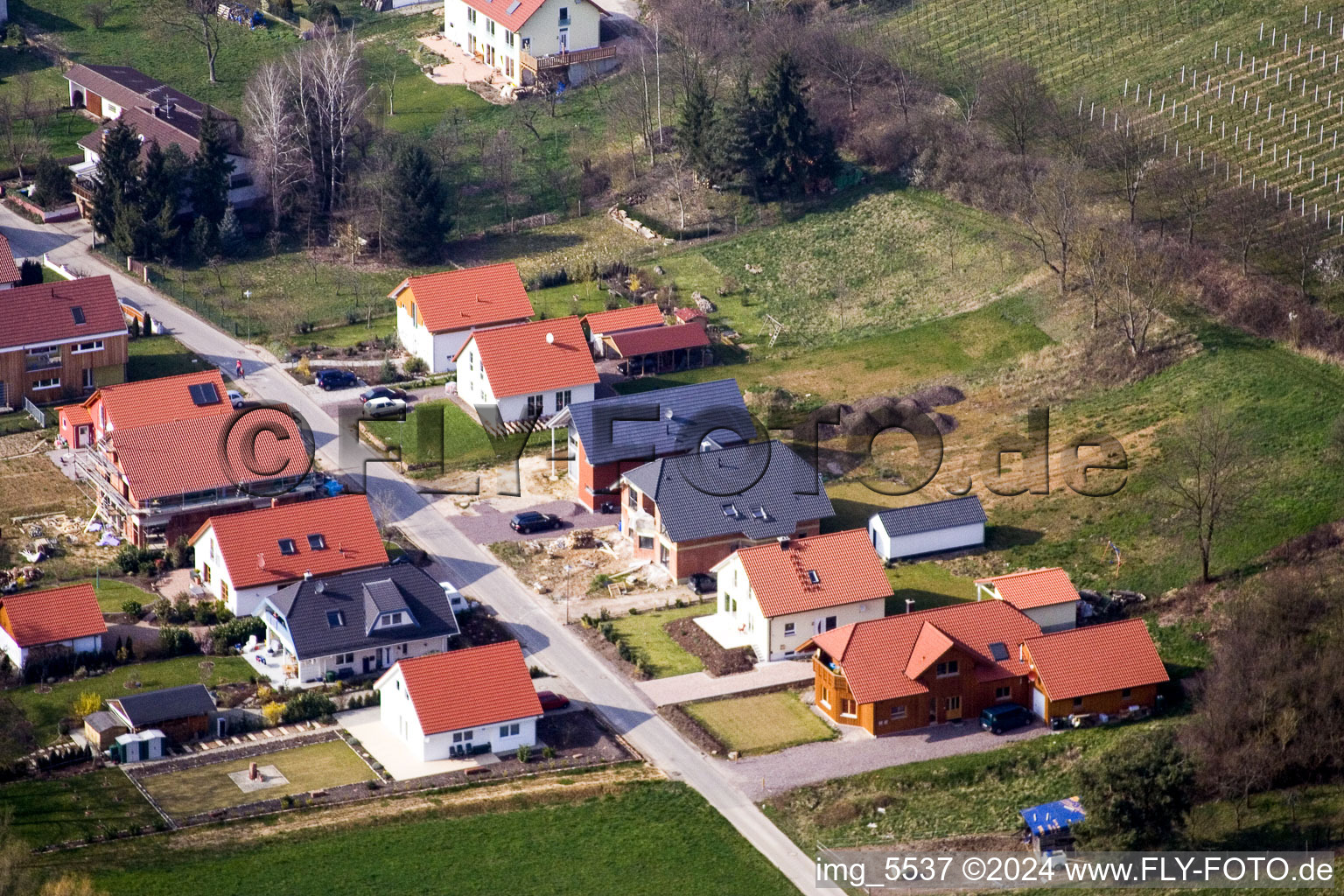 Dierbach in the state Rhineland-Palatinate, Germany from the plane