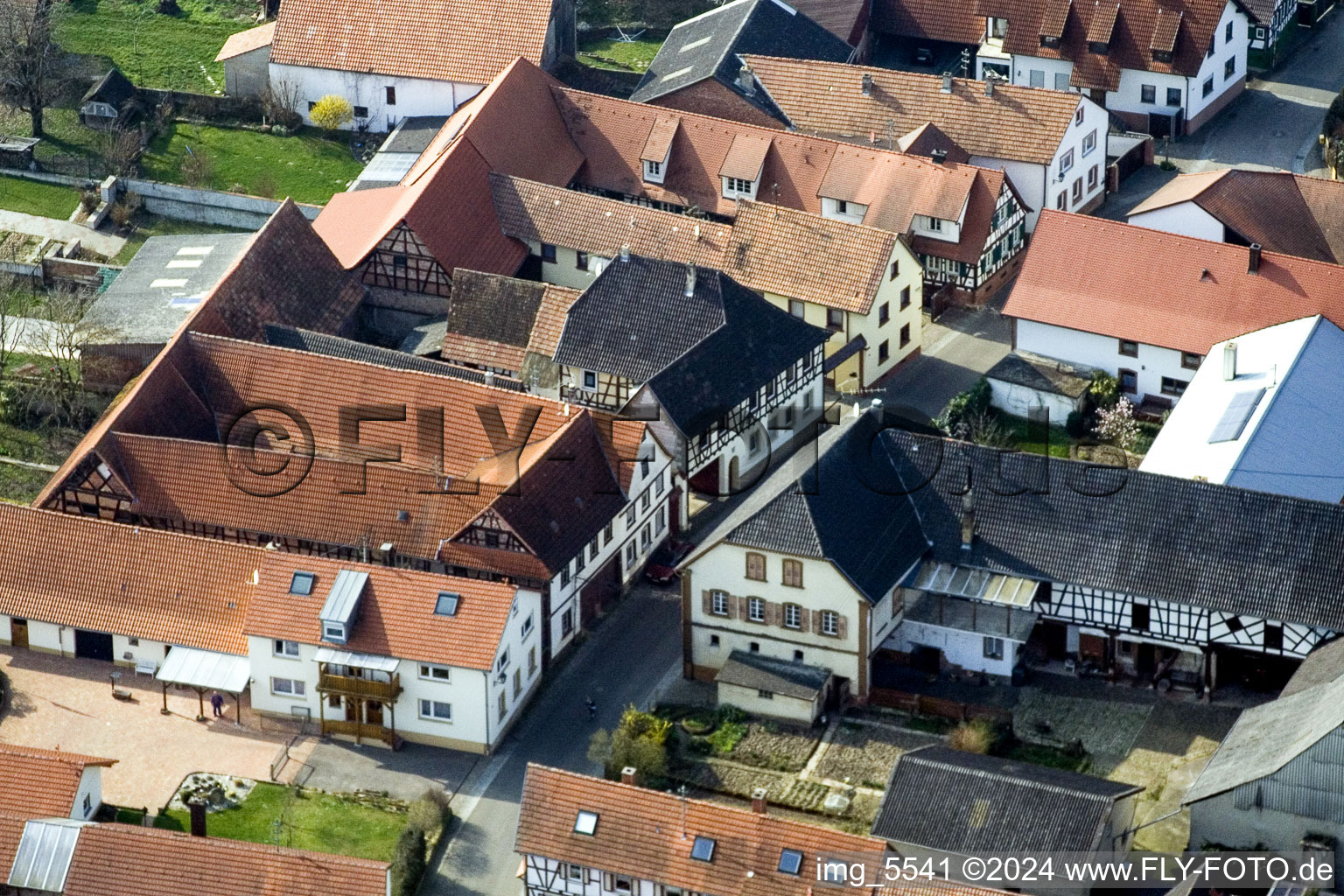 Dierbach in the state Rhineland-Palatinate, Germany viewn from the air