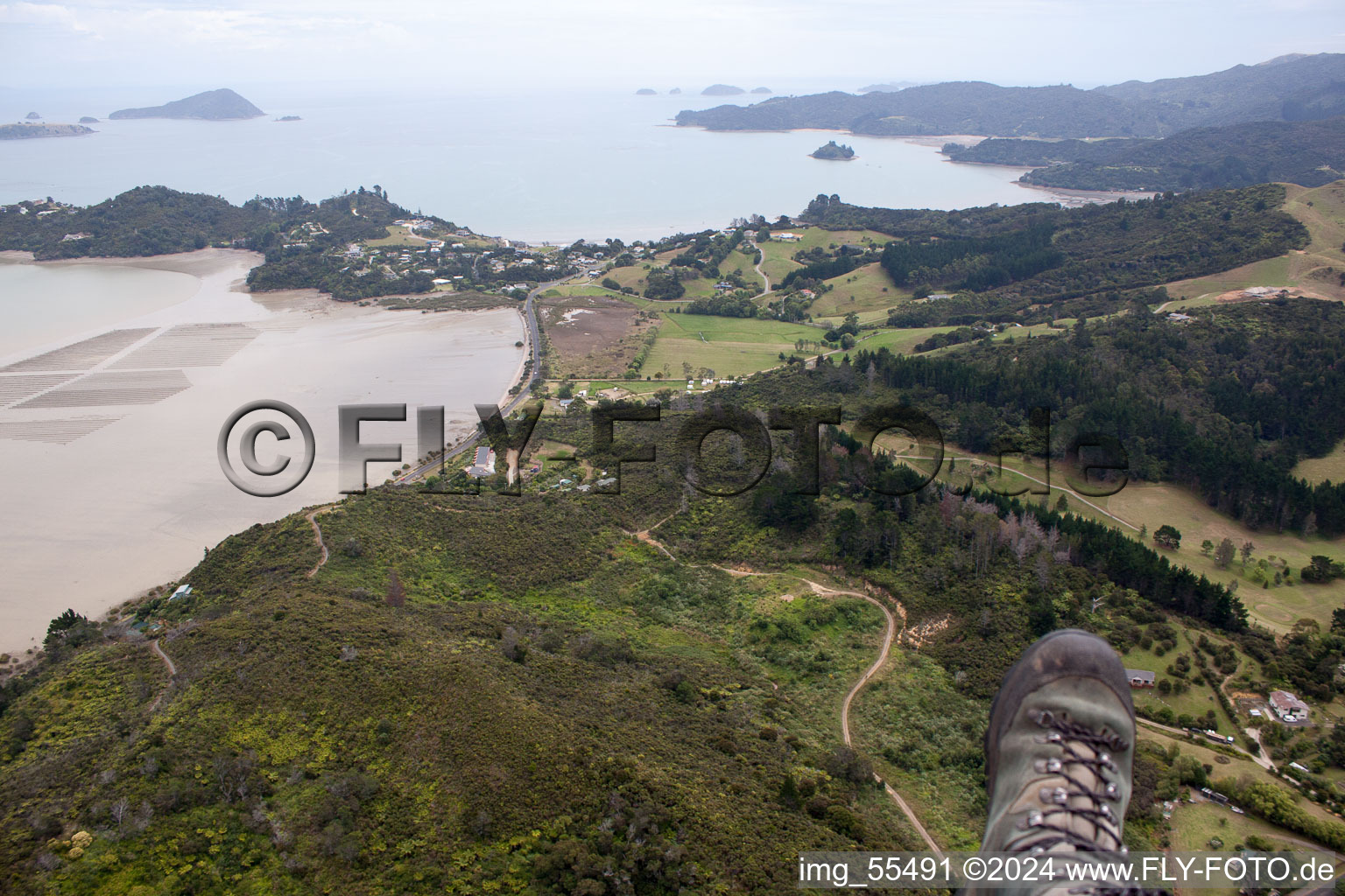 Aerial photograpy of Coromandel in the state Waikato, New Zealand