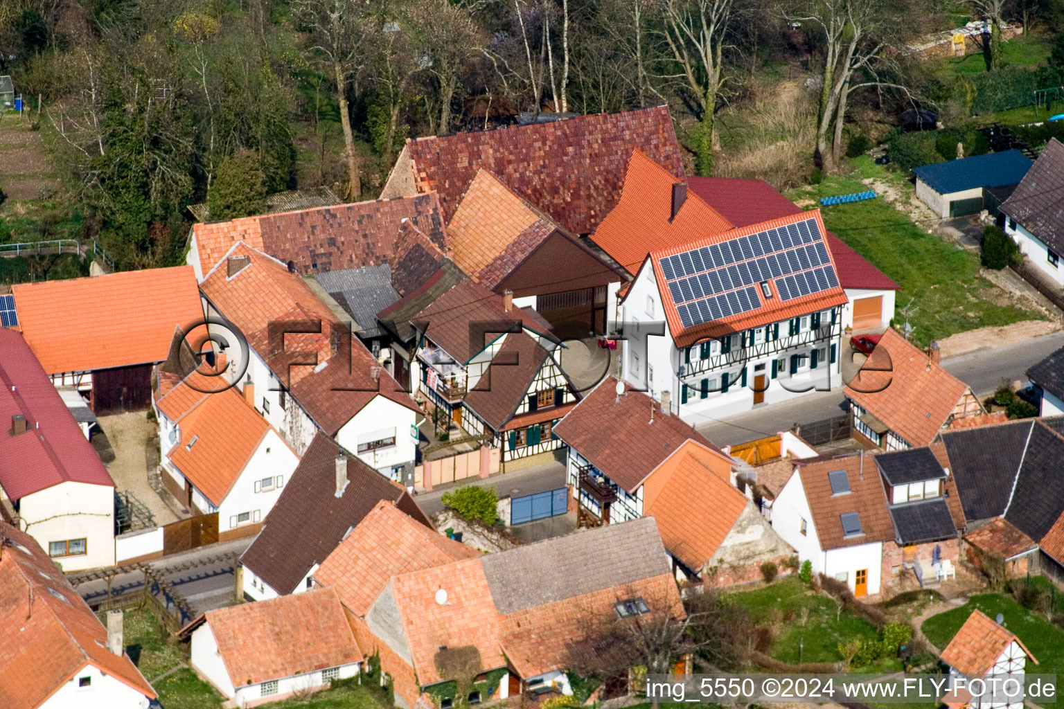 Drone image of Hergersweiler in the state Rhineland-Palatinate, Germany