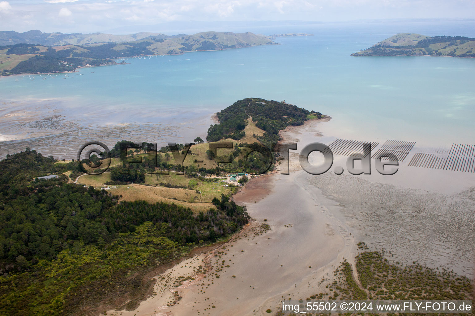 Coromandel in the state Waikato, New Zealand seen from above