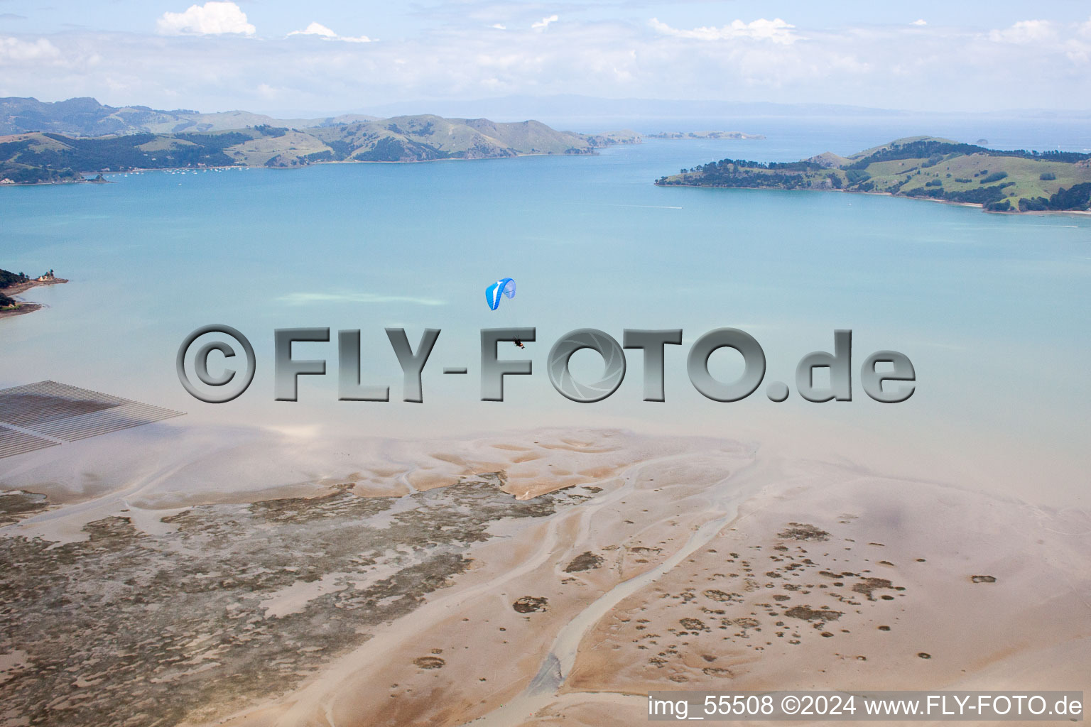 Coromandel in the state Waikato, New Zealand from the plane