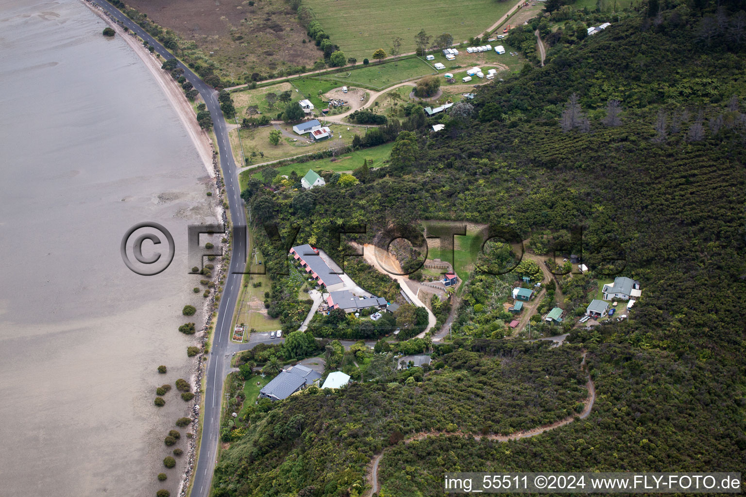 Coromandel in the state Waikato, New Zealand viewn from the air