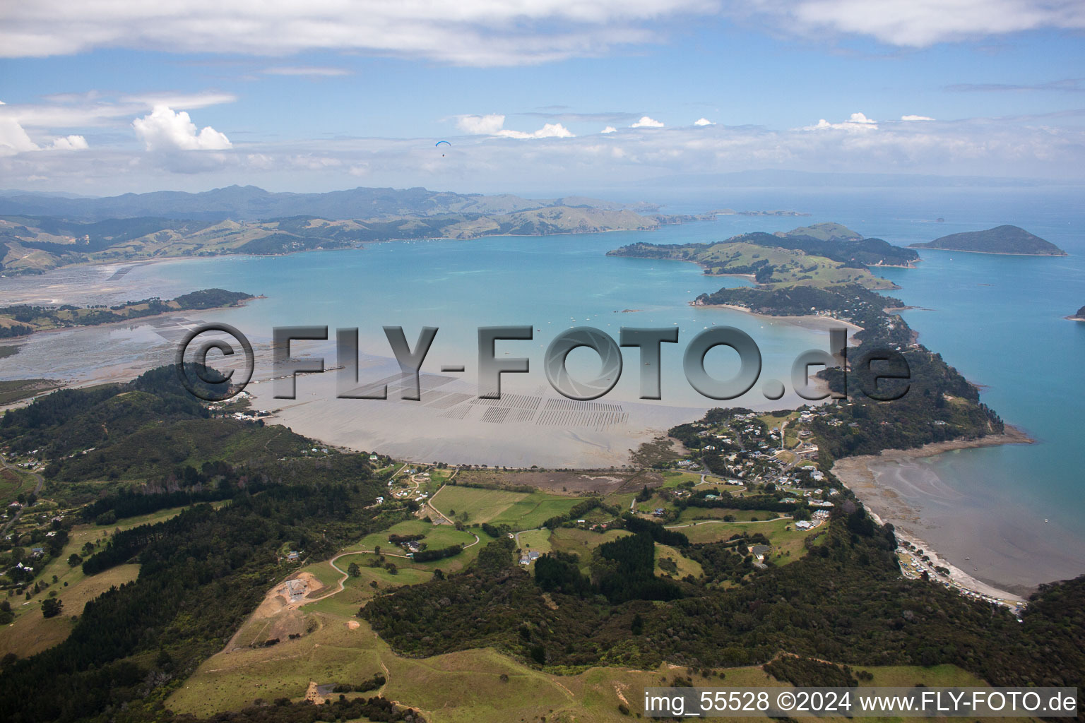 Water surface at the seaside Mcgregor Bay in Coromandel in Waikato, New Zealand