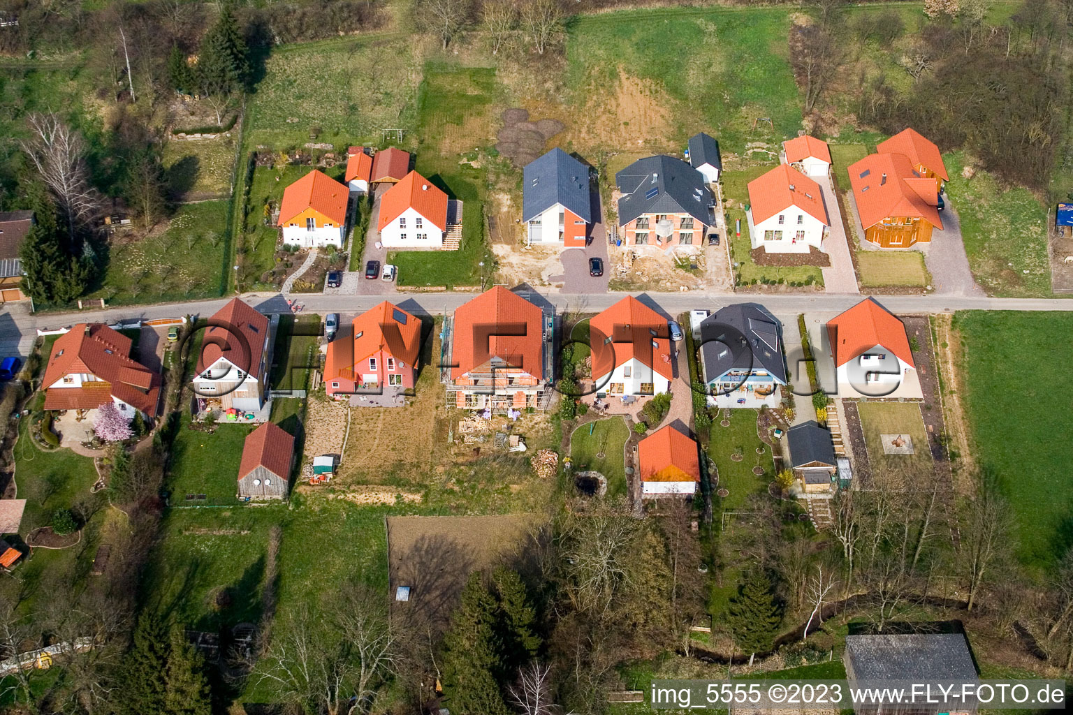 Aerial view of Hergersweiler in the state Rhineland-Palatinate, Germany