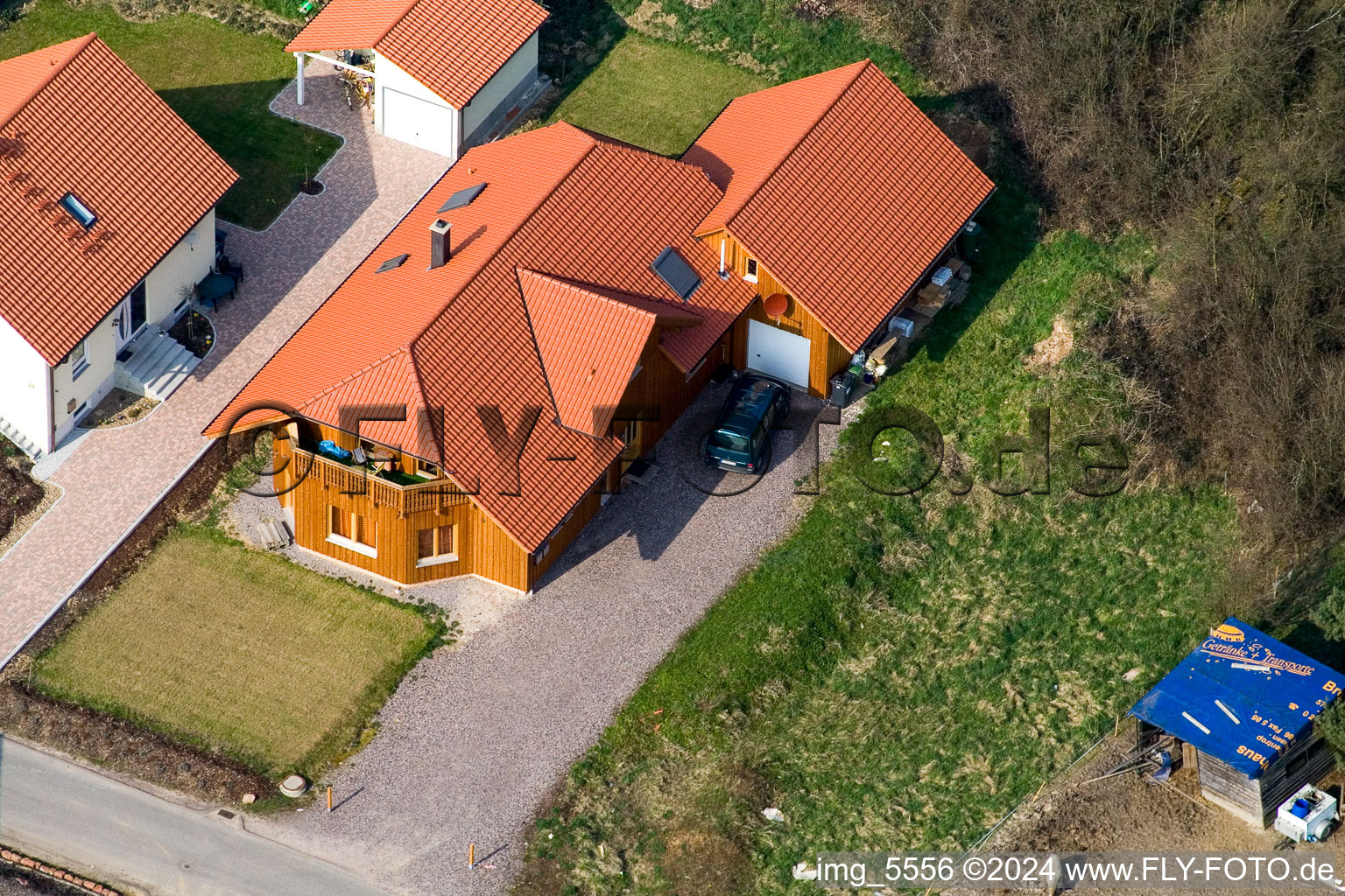 Aerial photograpy of Hergersweiler in the state Rhineland-Palatinate, Germany