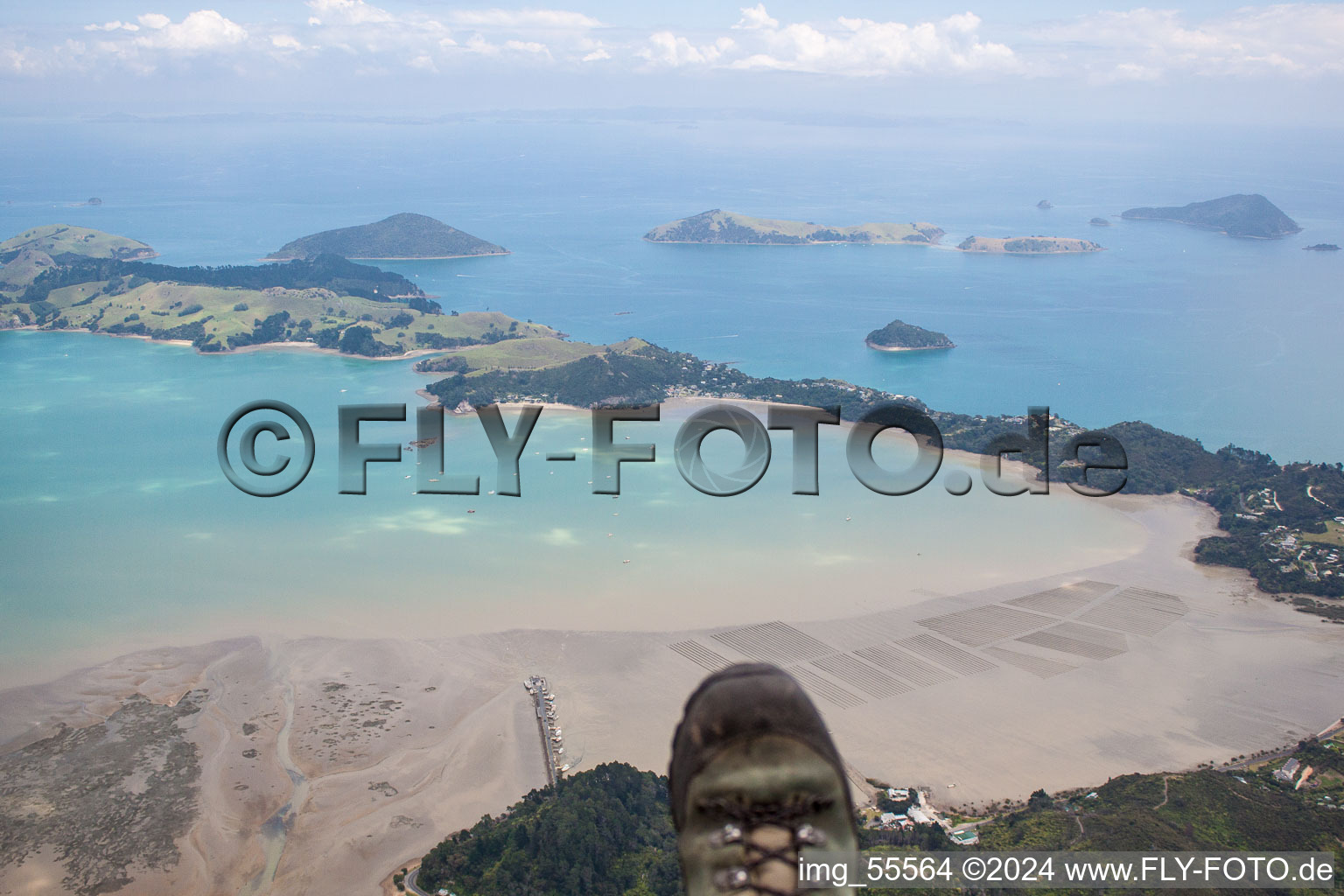 Drone image of Coromandel in the state Waikato, New Zealand