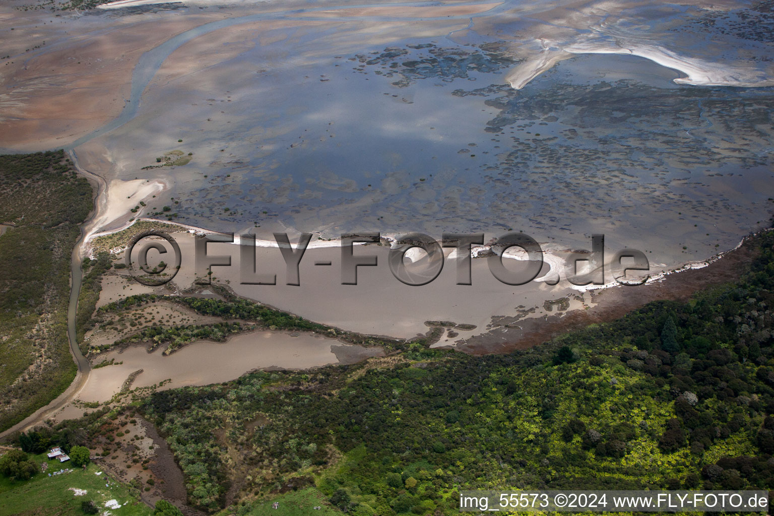 Water surface at the seaside of the Brickfield Bay in Preece Point in Waikato, New Zealand