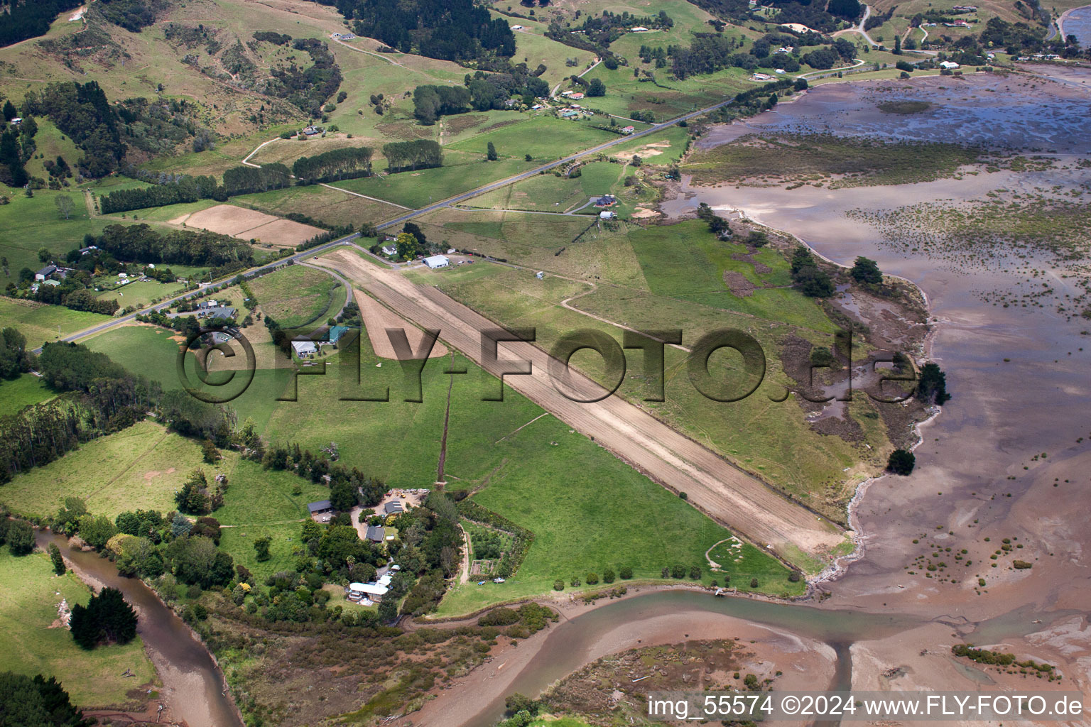 District Preece Point in Coromandel in the state Waikato, New Zealand from above