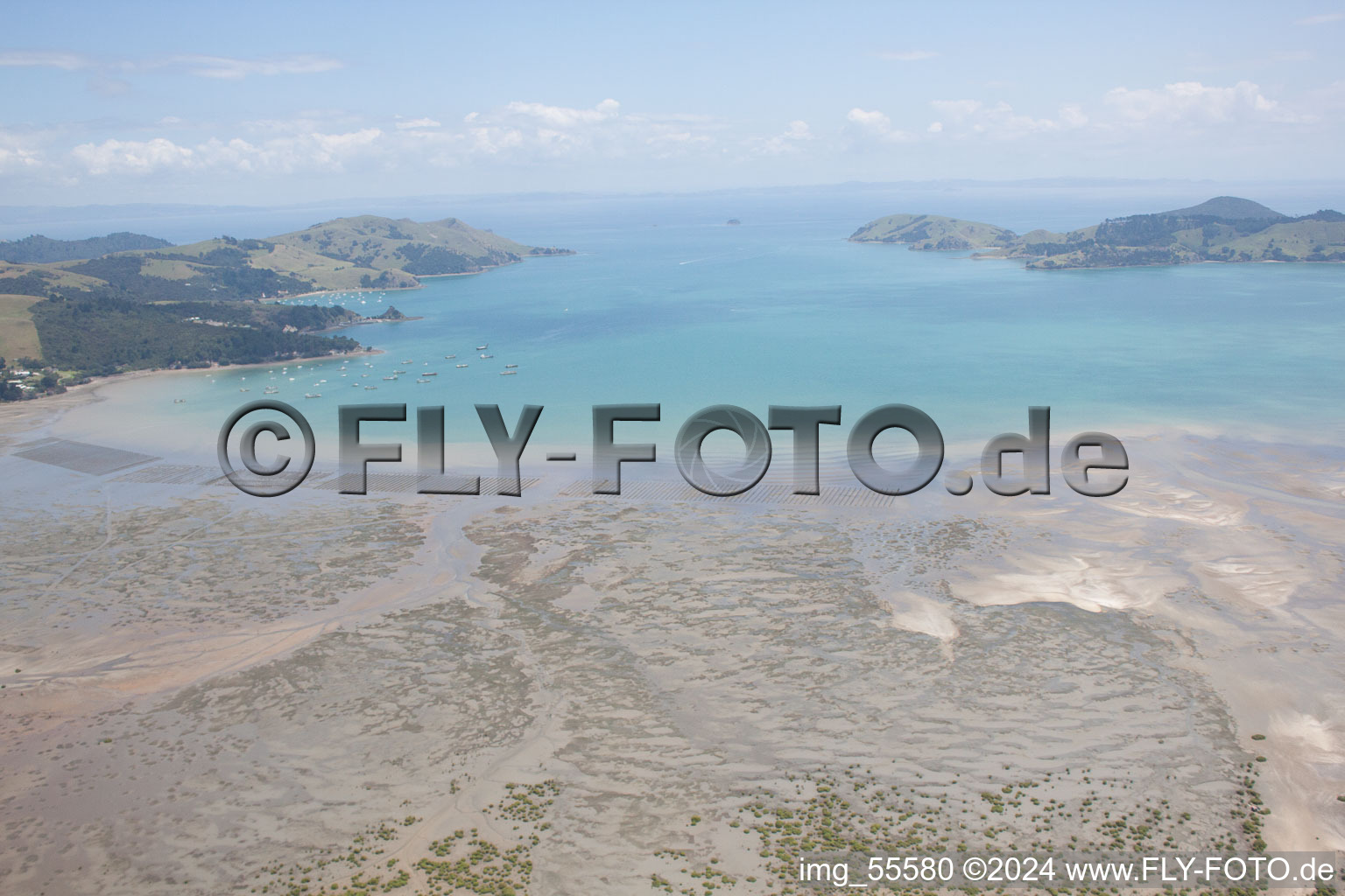 District Preece Point in Coromandel in the state Waikato, New Zealand seen from above