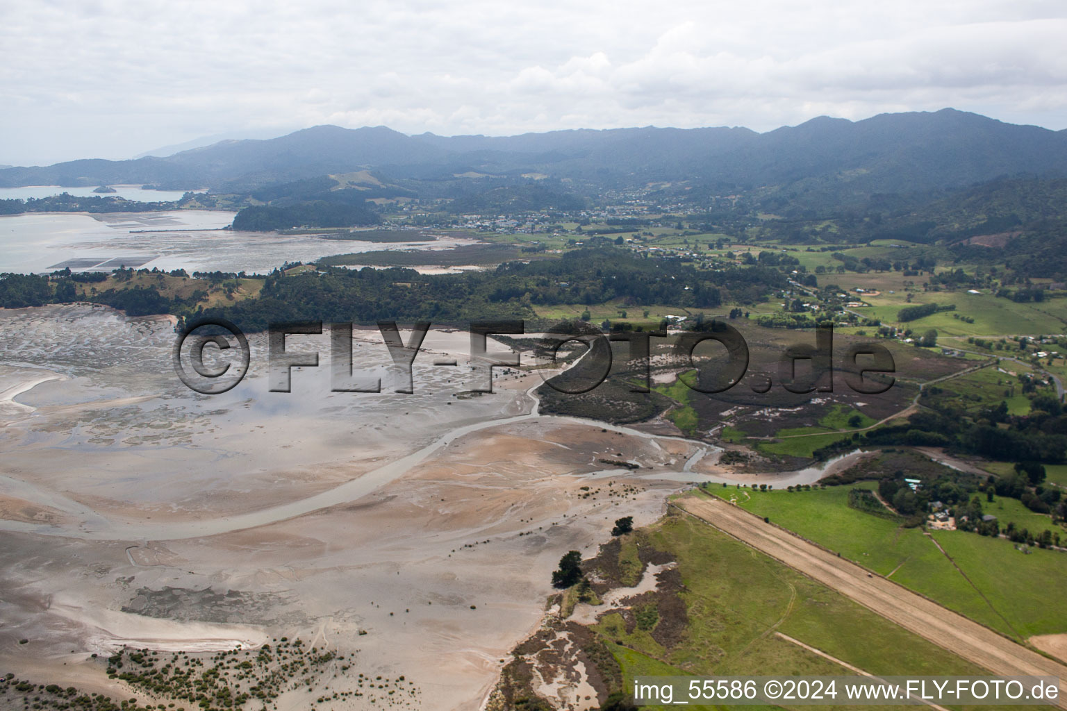 Bird's eye view of District Preece Point in Coromandel in the state Waikato, New Zealand