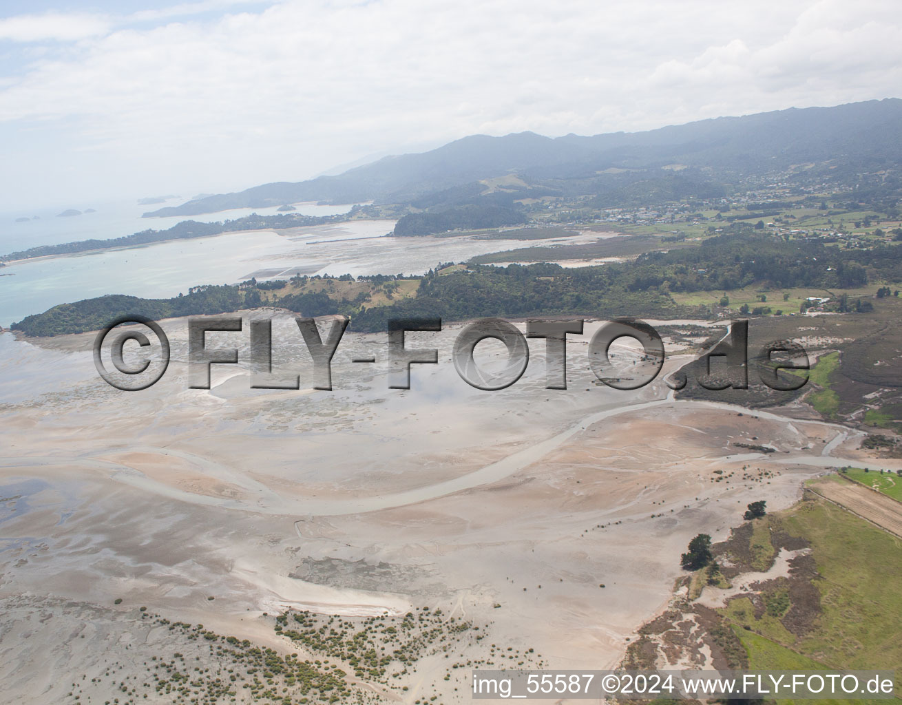 District Preece Point in Coromandel in the state Waikato, New Zealand viewn from the air