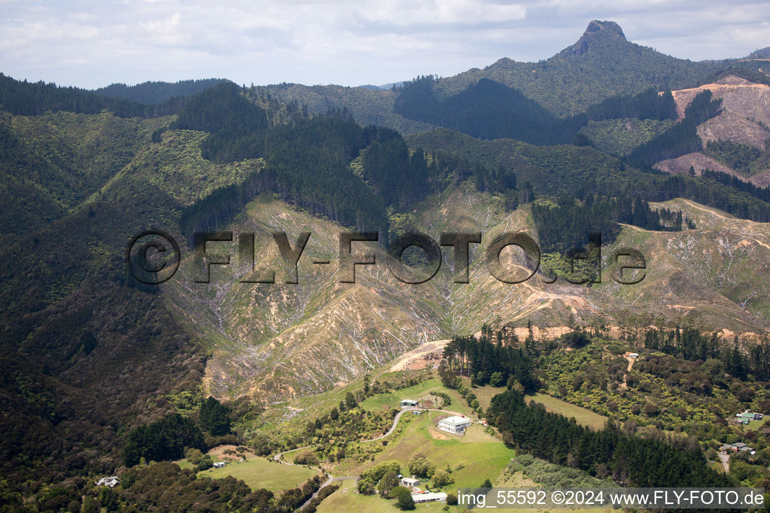 Drone image of District Preece Point in Coromandel in the state Waikato, New Zealand