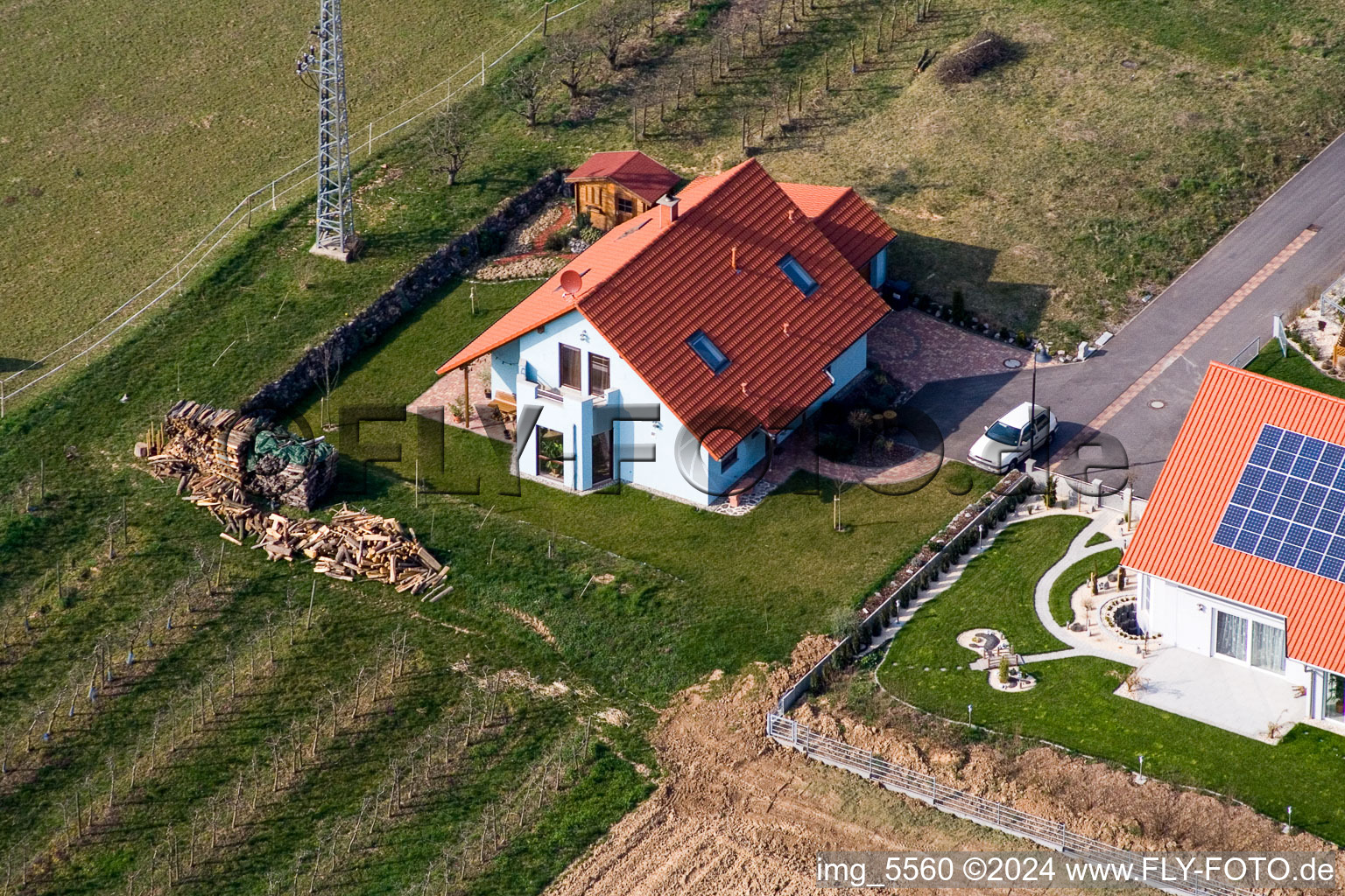 Hergersweiler in the state Rhineland-Palatinate, Germany seen from above