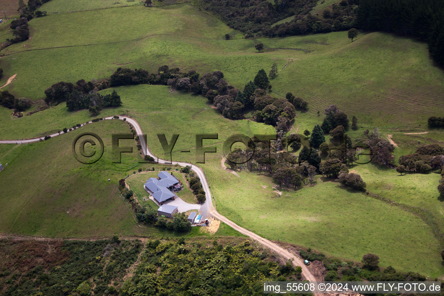 Aerial photograpy of District Preece Point in Coromandel in the state Waikato, New Zealand