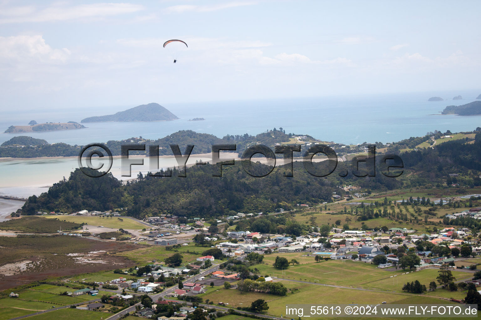 Coromandel in the state Waikato, New Zealand from the drone perspective