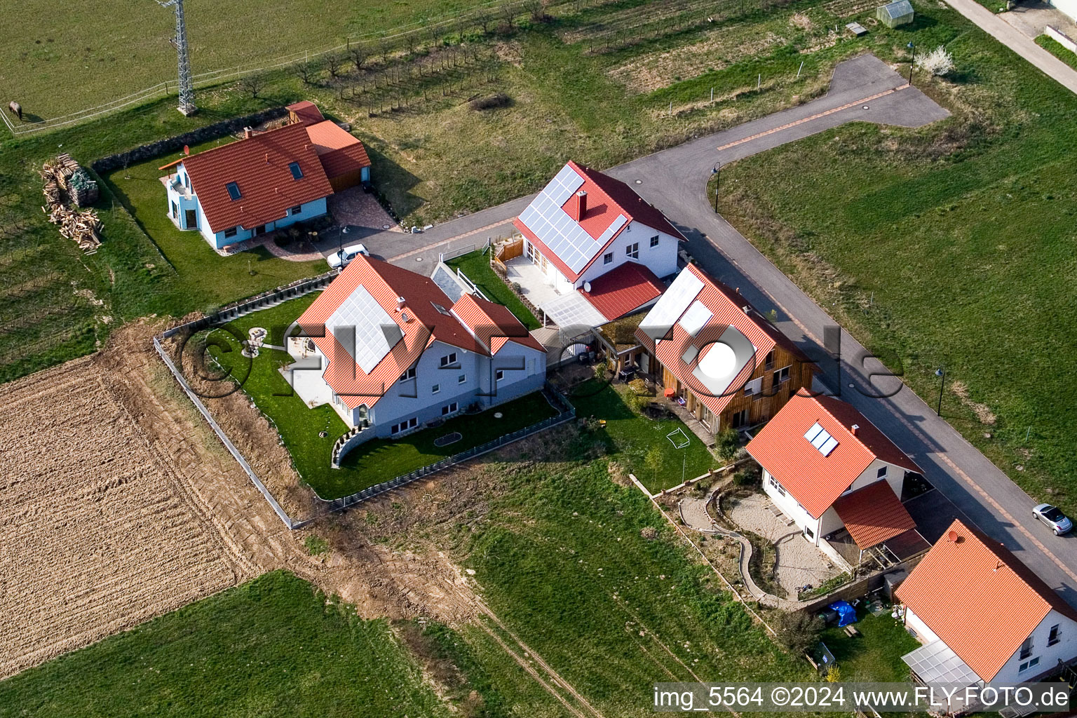 Drone recording of Hergersweiler in the state Rhineland-Palatinate, Germany