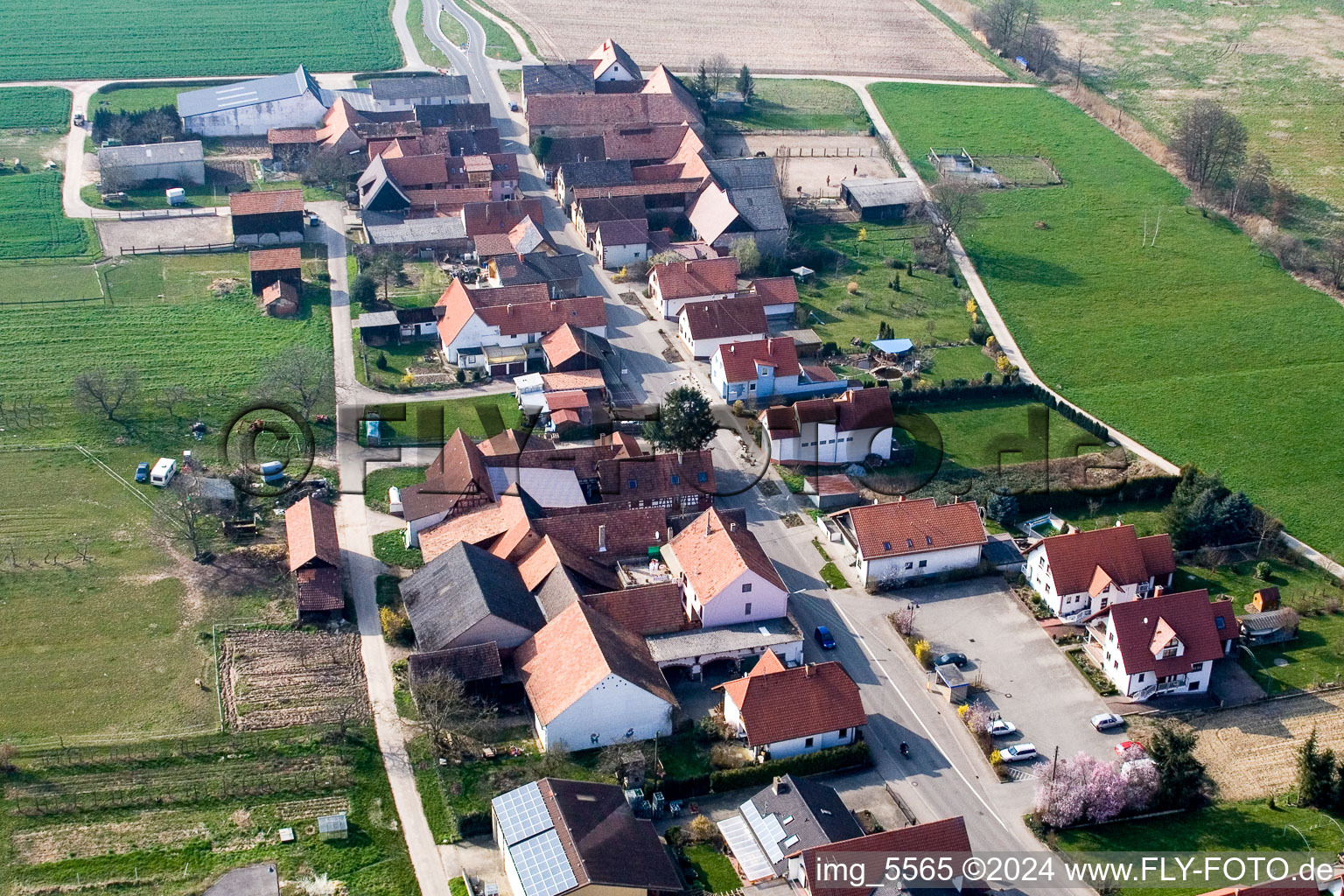 Drone image of Hergersweiler in the state Rhineland-Palatinate, Germany