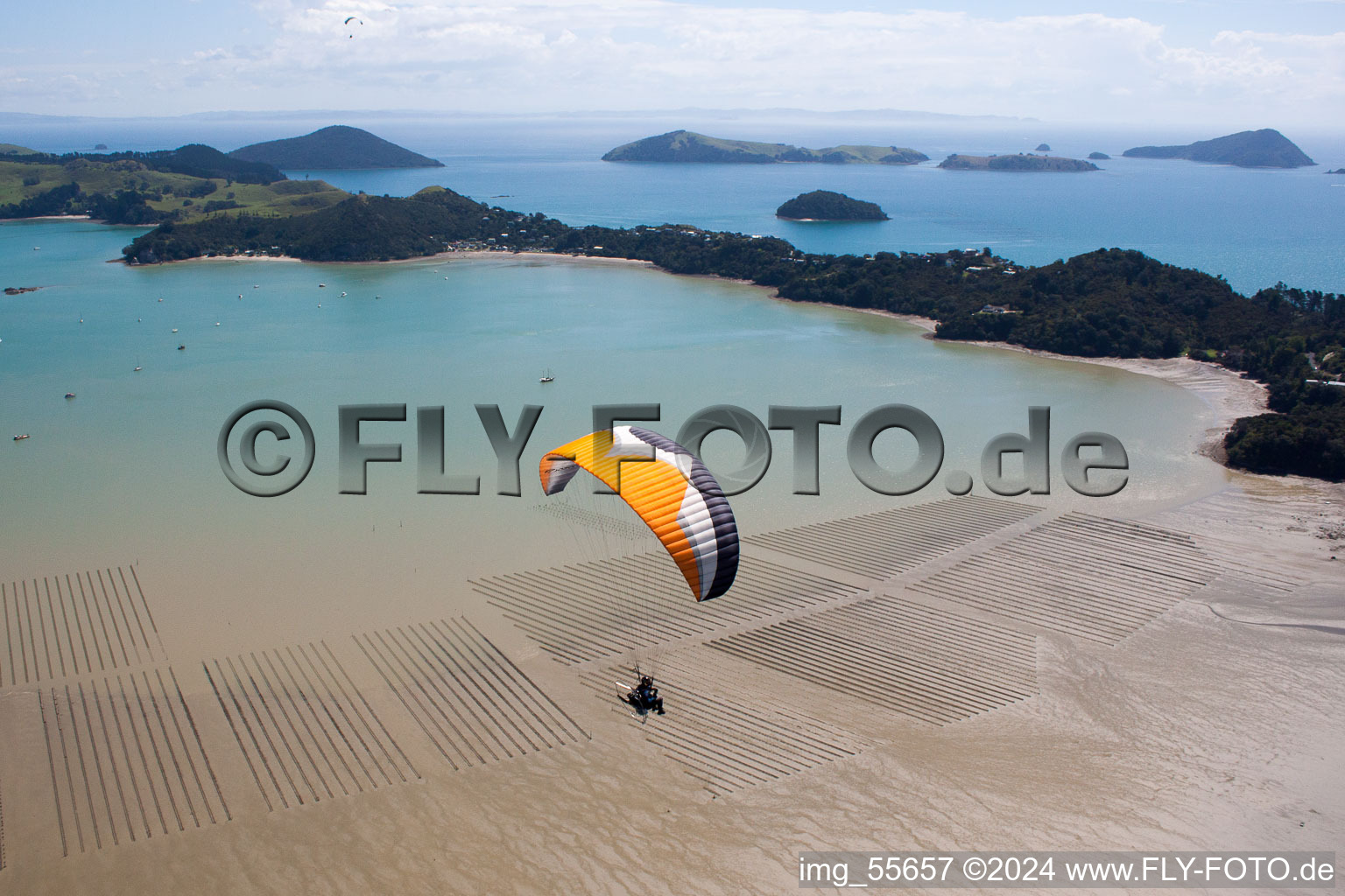 District Wyuna Bay in Coromandel in the state Waikato, New Zealand out of the air