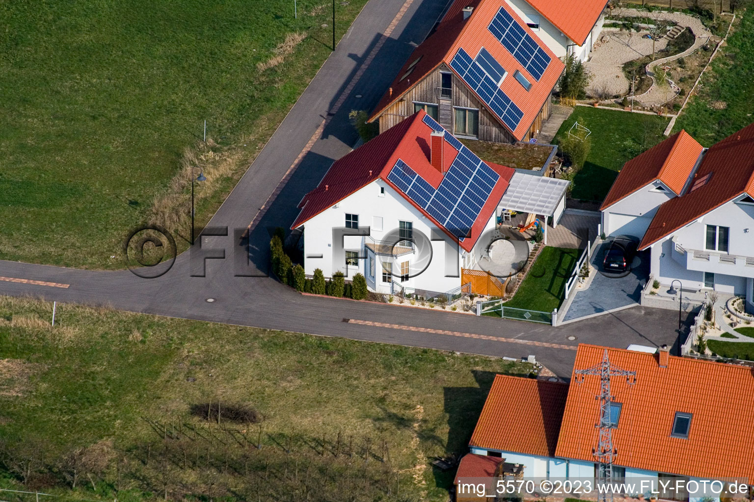 Aerial photograpy of Hergersweiler in the state Rhineland-Palatinate, Germany