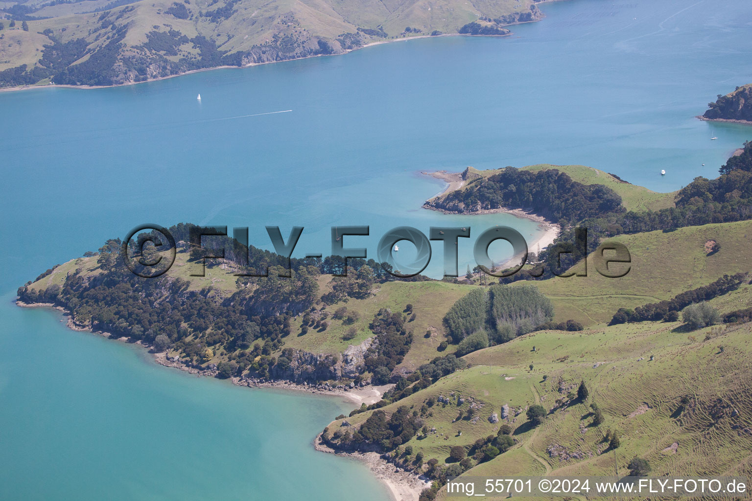 Whanganui Island in the state Waikato, New Zealand out of the air