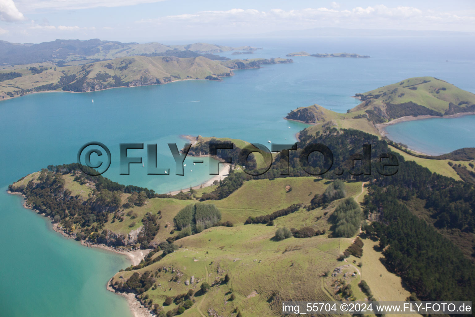 Whanganui Island in the state Waikato, New Zealand from the plane