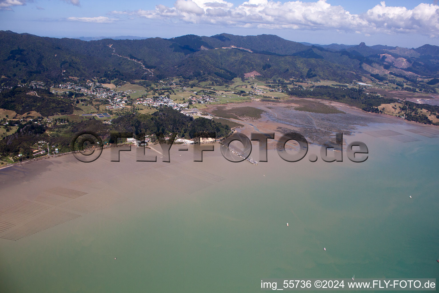 Coromandel in the state Waikato, New Zealand seen from a drone