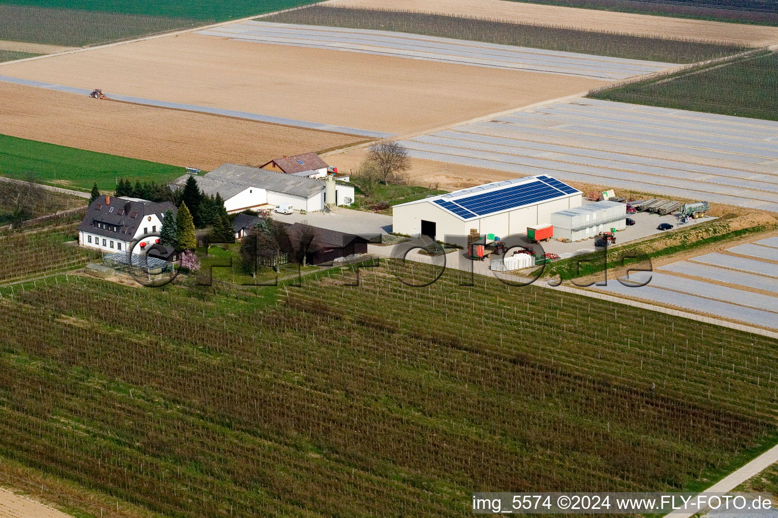 Farmer's Garden in Winden in the state Rhineland-Palatinate, Germany seen from above