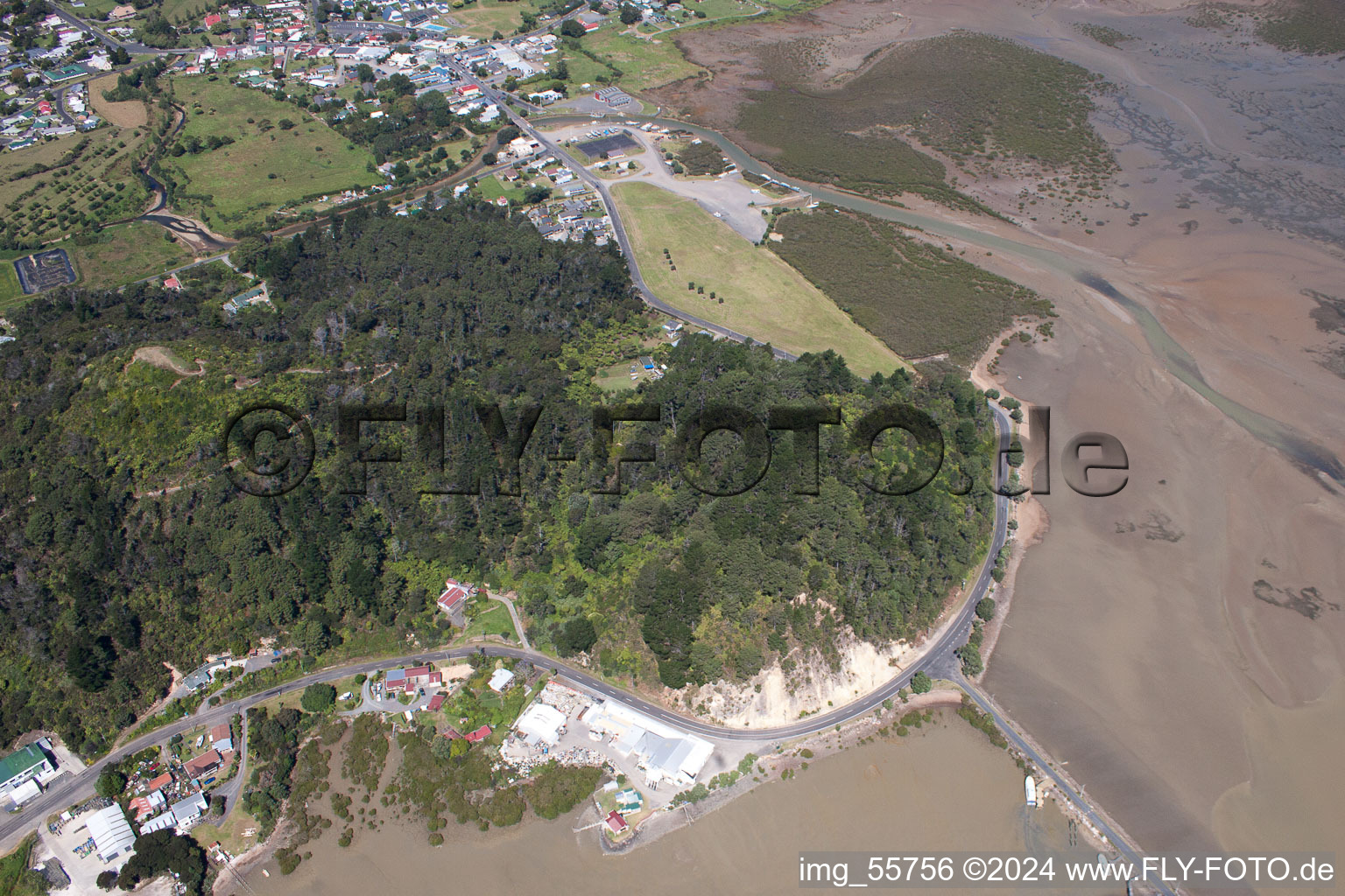 Aerial view of Coromandel in the state Waikato, New Zealand