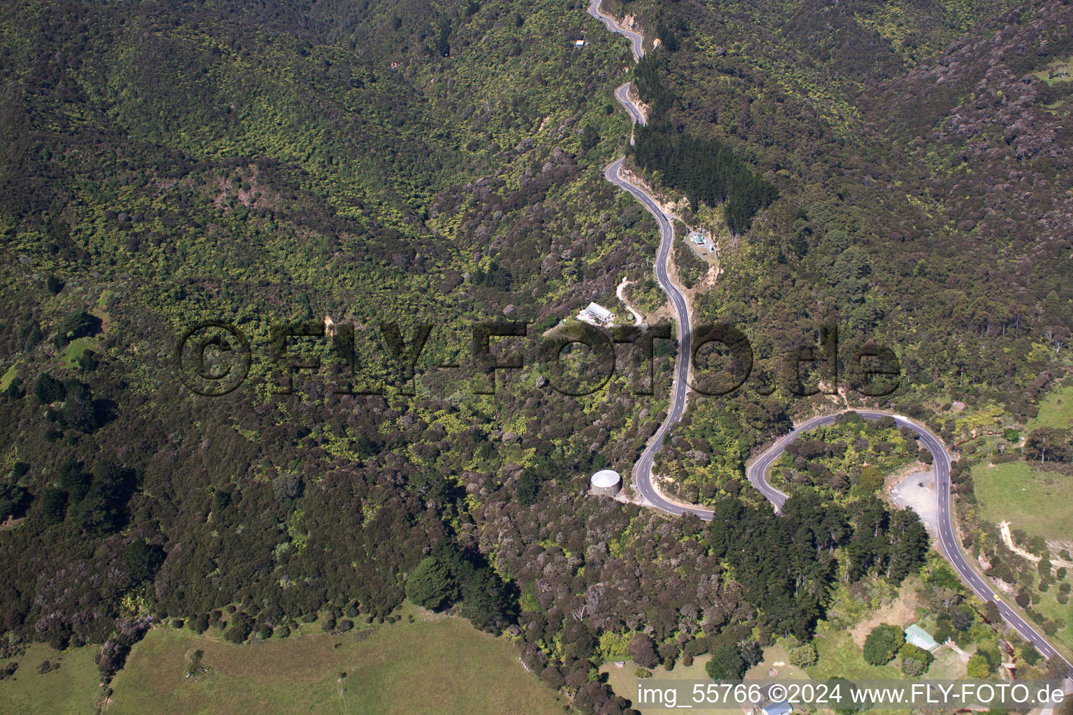 Oblique view of Coromandel in the state Waikato, New Zealand