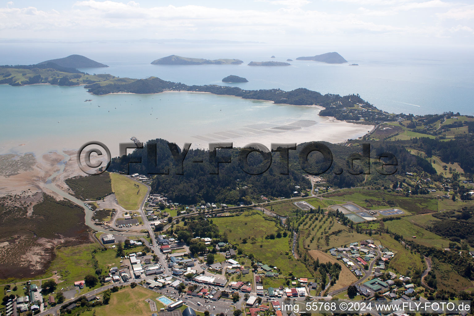 Coromandel in the state Waikato, New Zealand from above