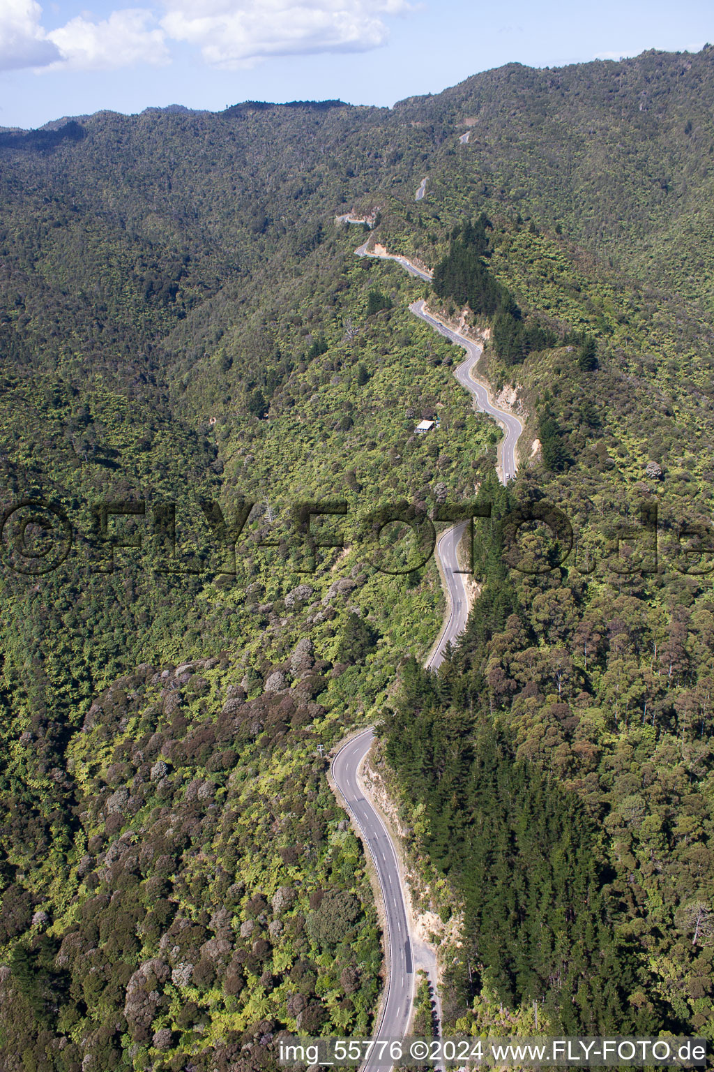 Bird's eye view of Coromandel in the state Waikato, New Zealand