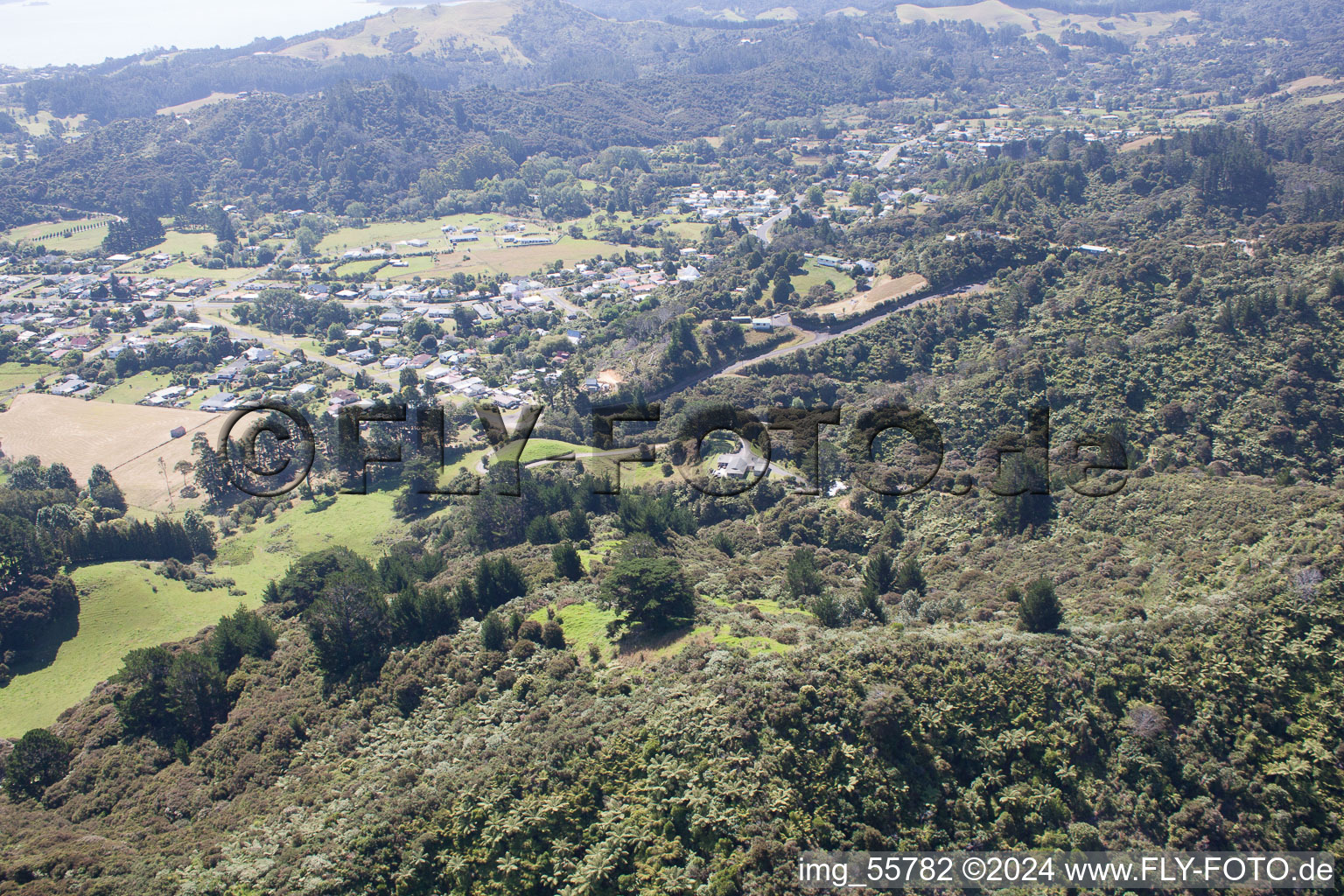 Drone image of Coromandel in the state Waikato, New Zealand