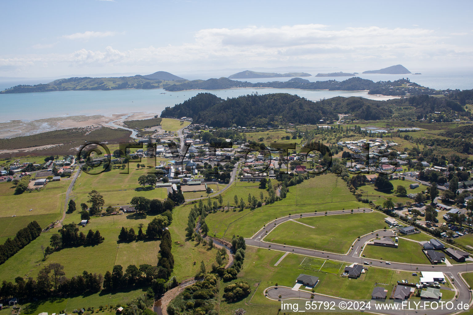 Coromandel in the state Waikato, New Zealand from above