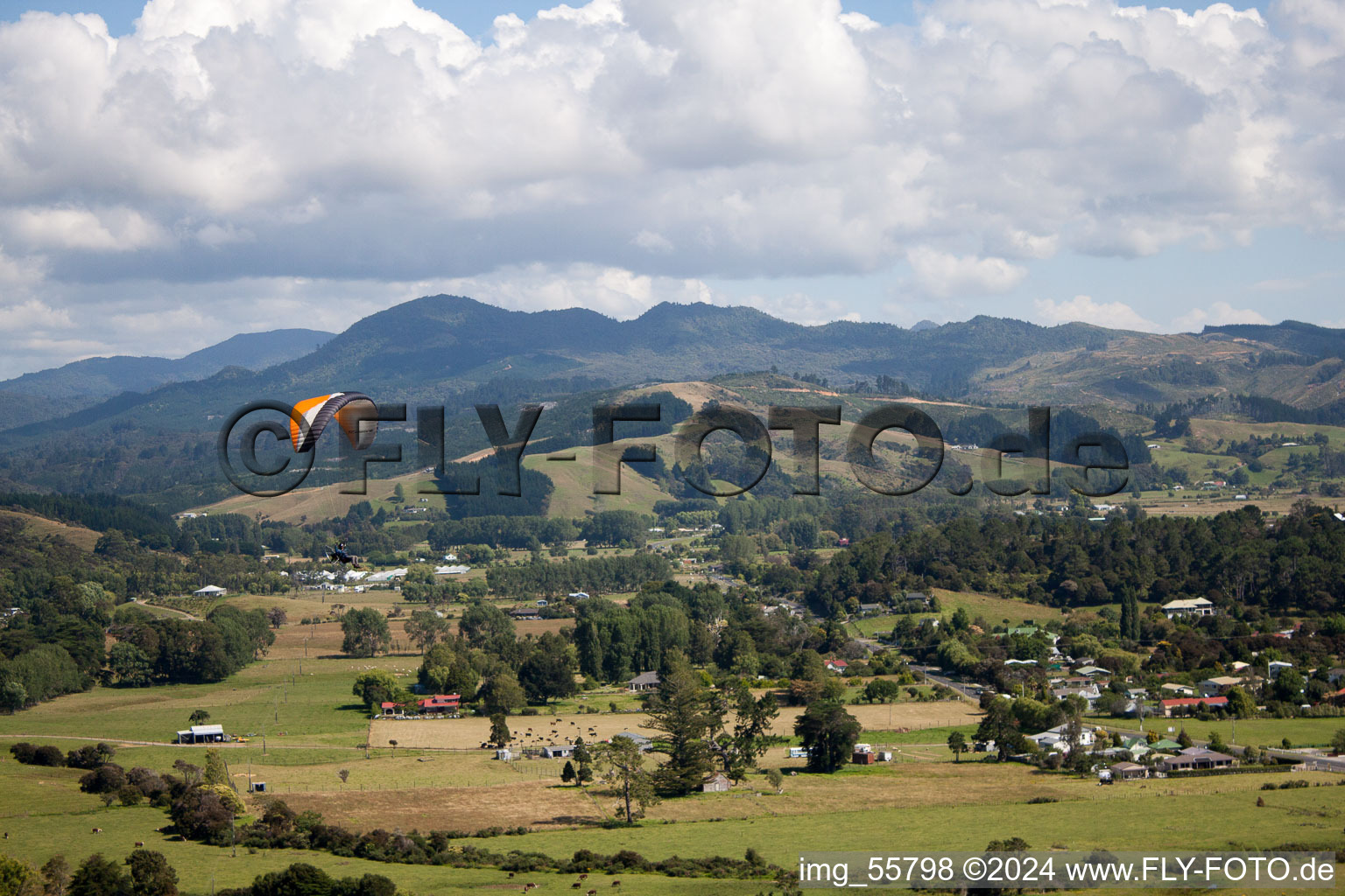 Coromandel in the state Waikato, New Zealand from the plane