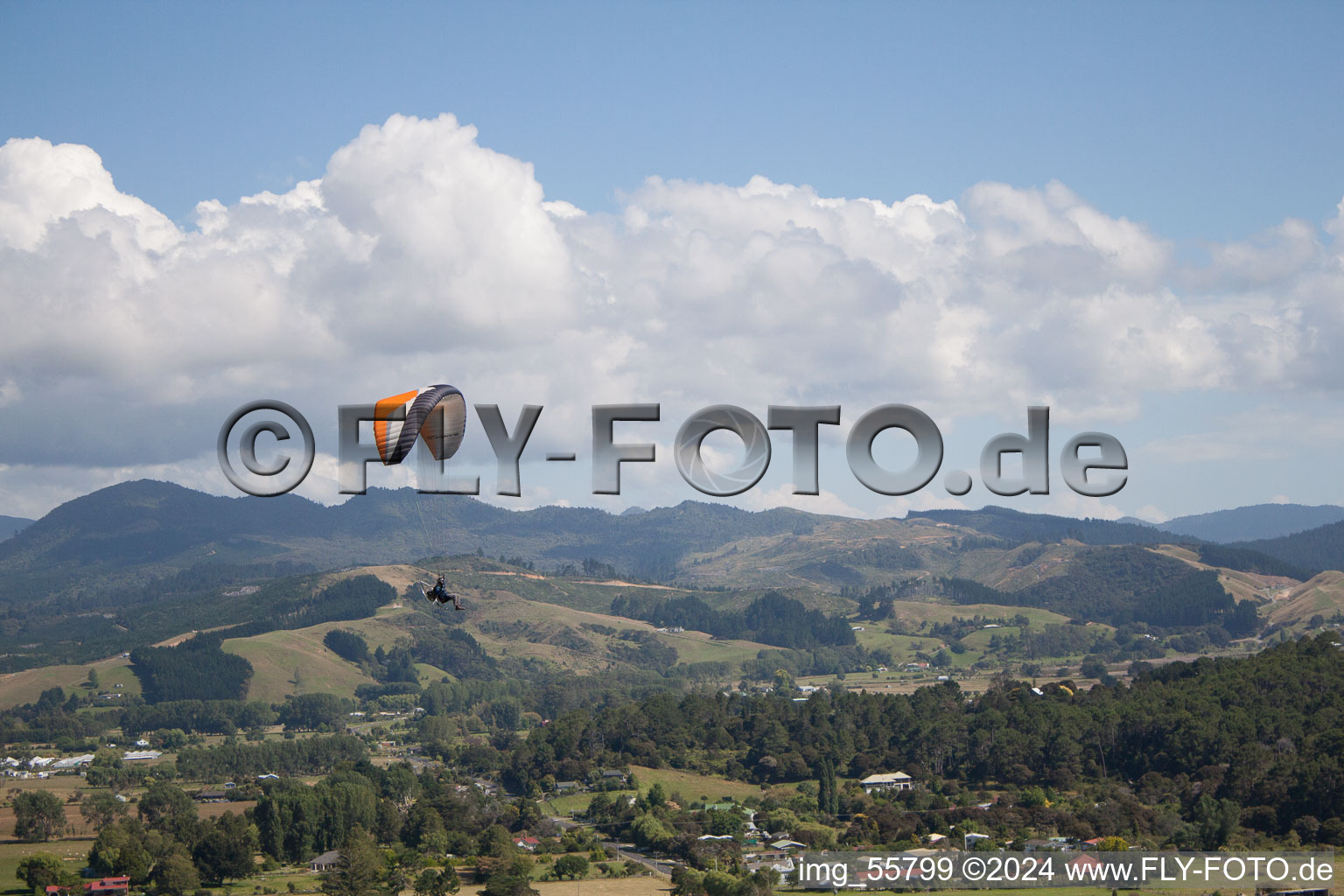 Bird's eye view of Coromandel in the state Waikato, New Zealand