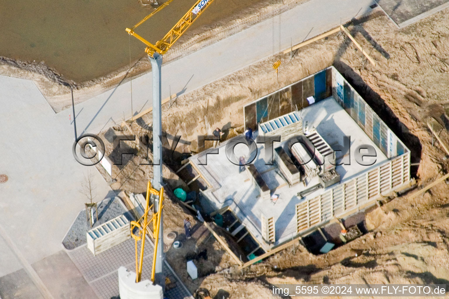 Aerial view of New development area on the Höhenweg in Kandel in the state Rhineland-Palatinate, Germany