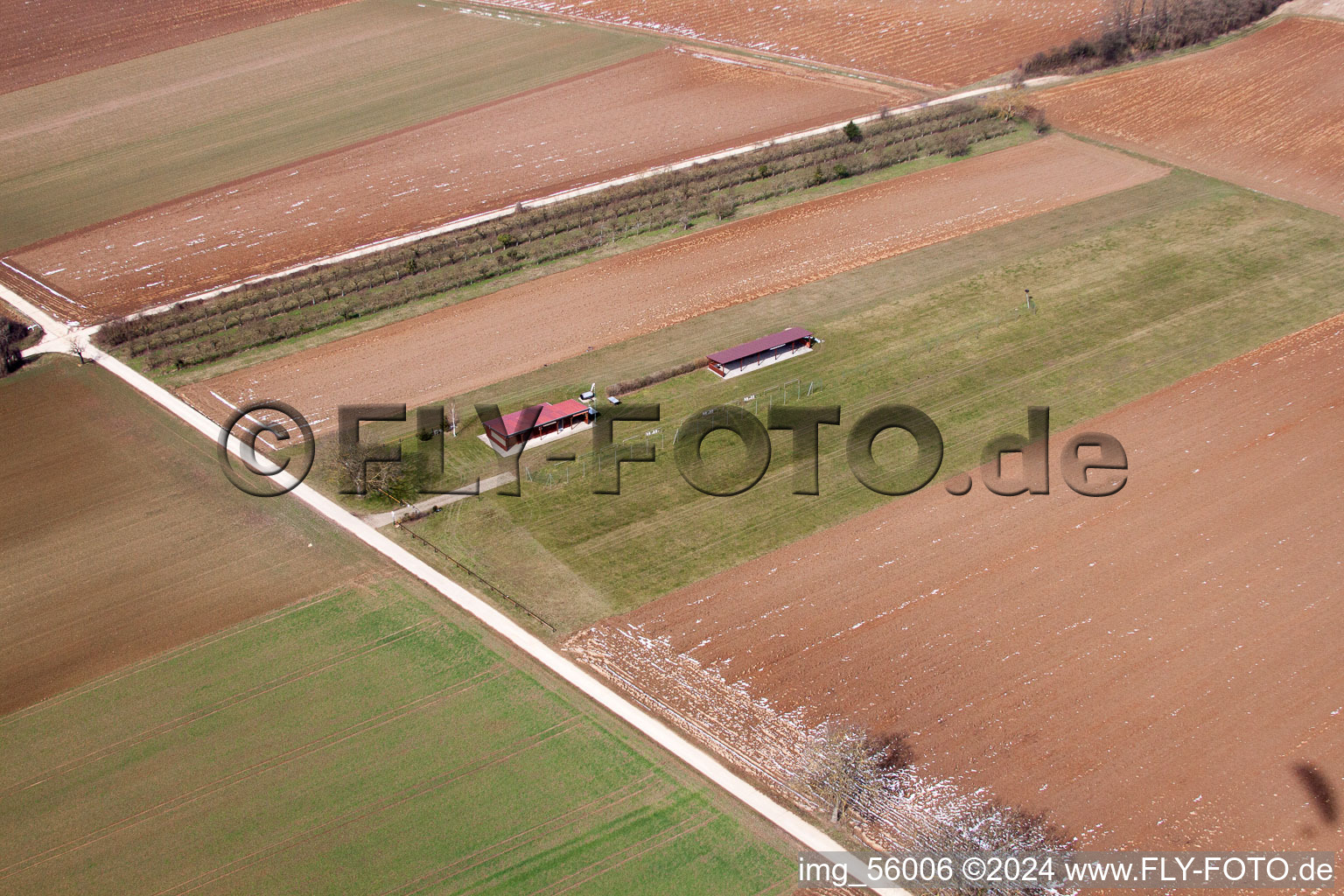 Model airfield in Freckenfeld in the state Rhineland-Palatinate, Germany from a drone