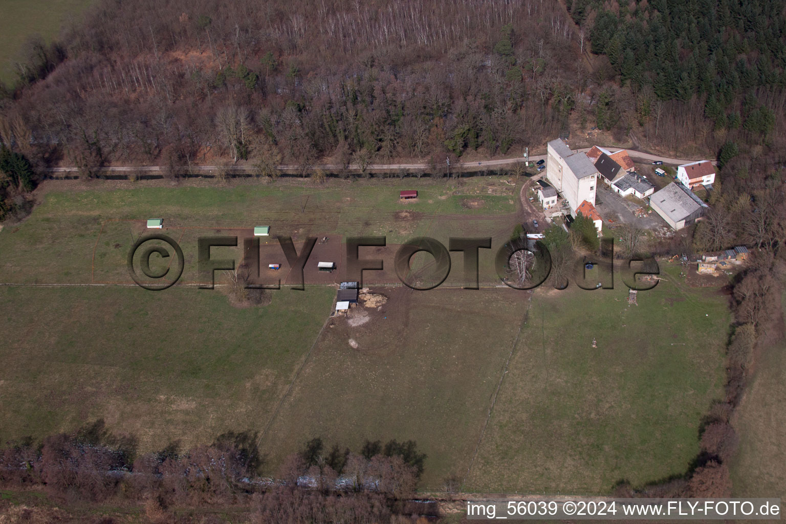 Hardtmühle in Kandel in the state Rhineland-Palatinate, Germany out of the air