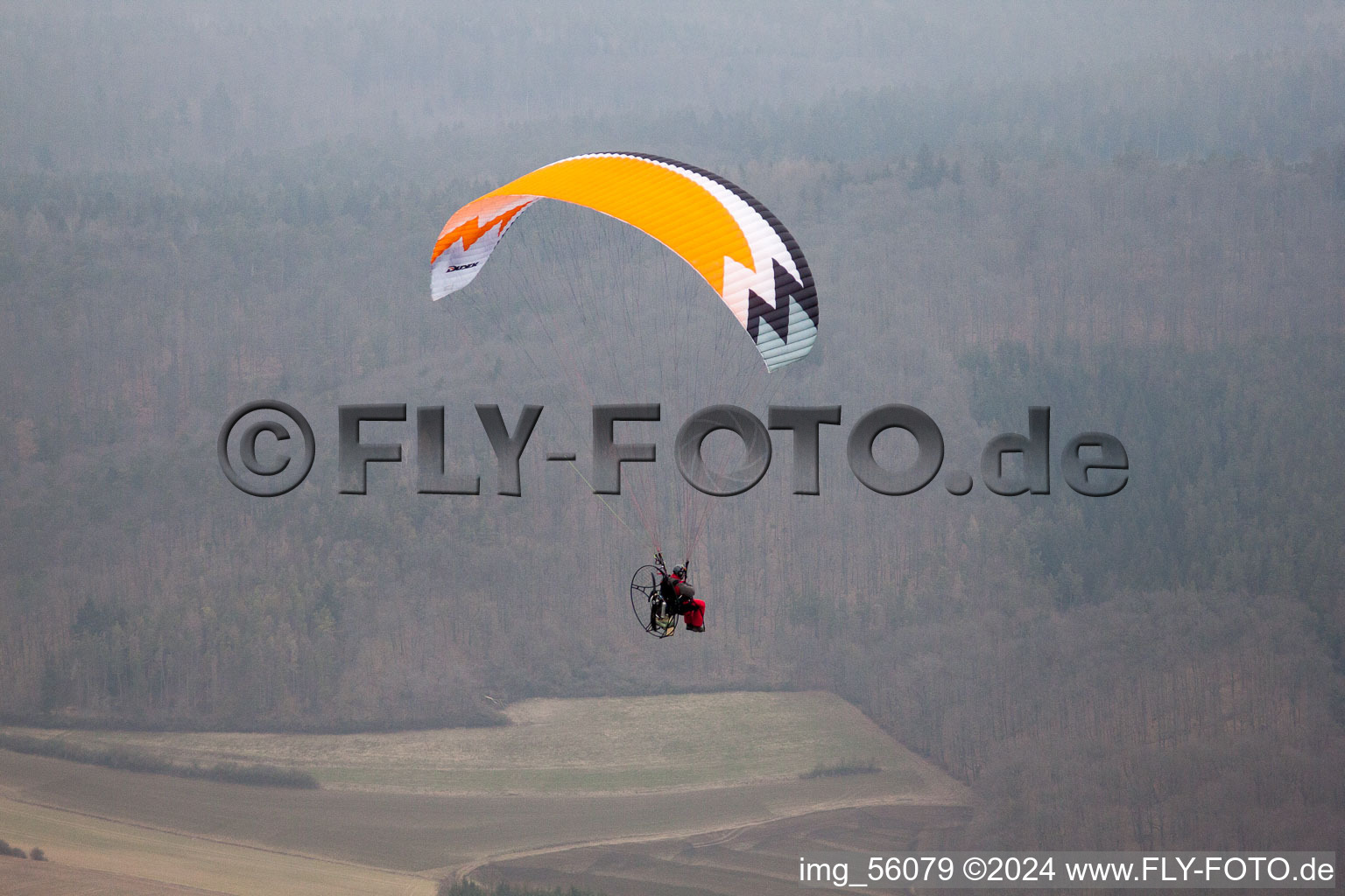 Aerial view of Hofheim in Unterfranken in the state Bavaria, Germany