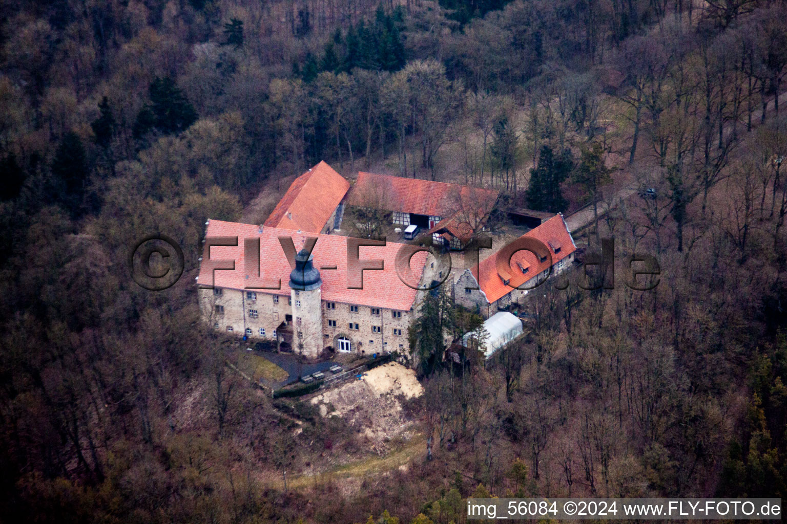 Hofheim in Unterfranken in the state Bavaria, Germany from above