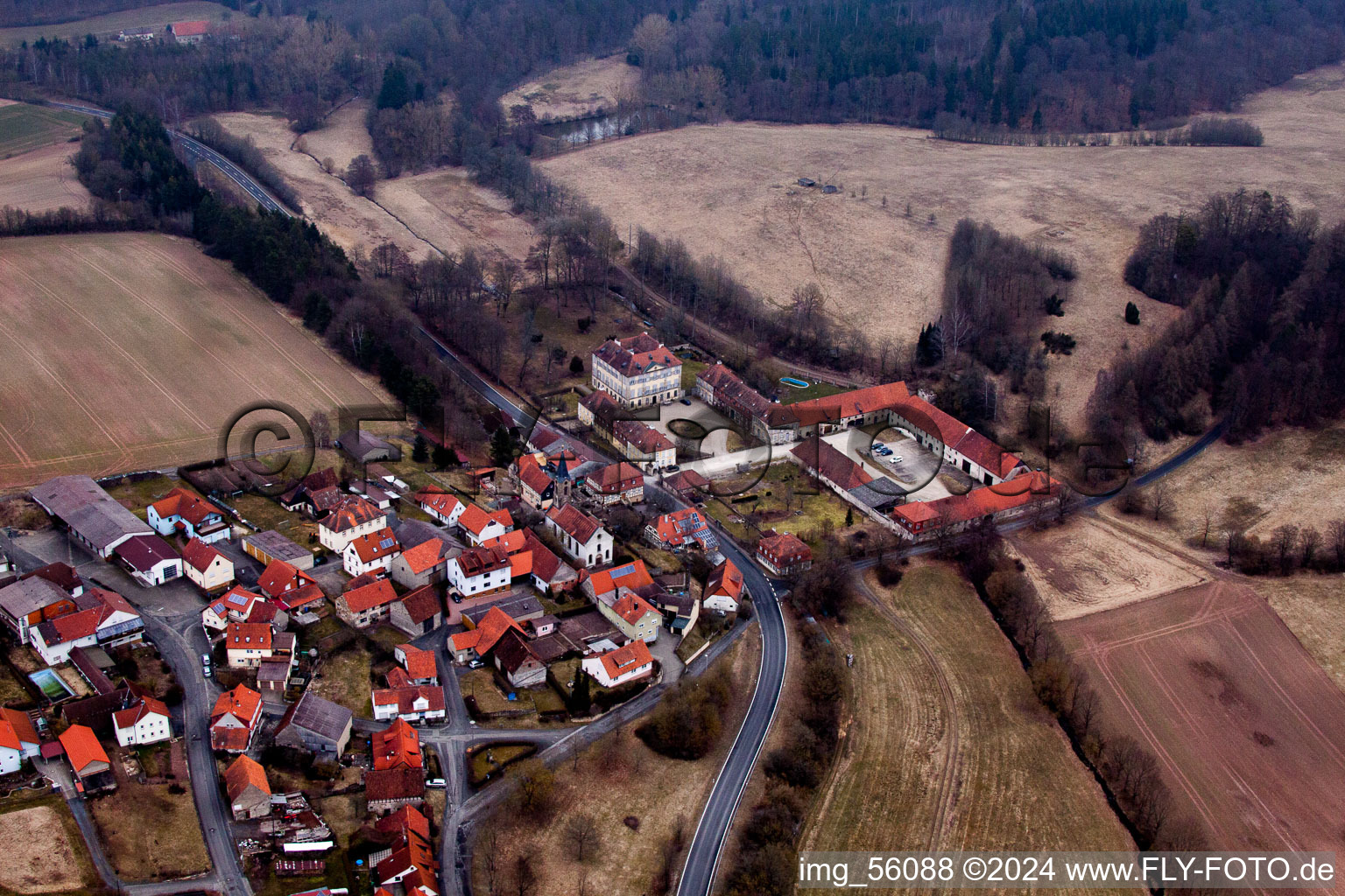 Hofheim in Unterfranken in the state Bavaria, Germany seen from above