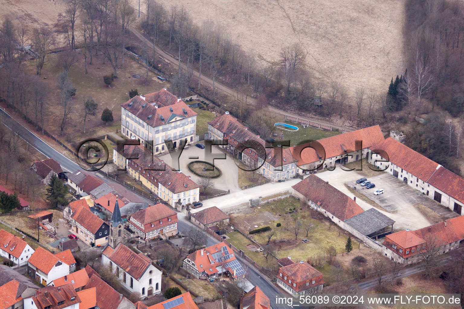 Hofheim in Unterfranken in the state Bavaria, Germany from the plane