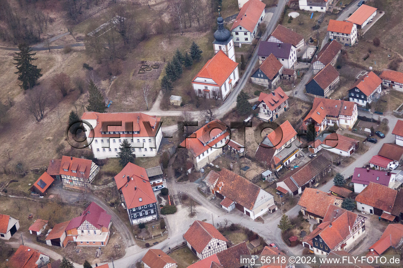 Aerial photograpy of Schweickershausen in the state Thuringia, Germany