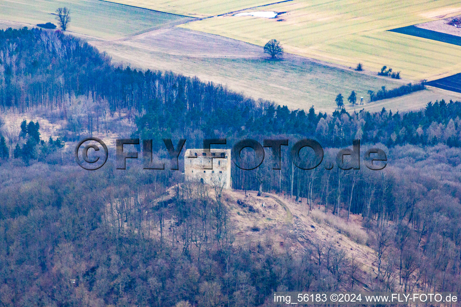 Ruins and vestiges of the former castle and fortress Straufhain in Straufhain in the state Thuringia, Germany