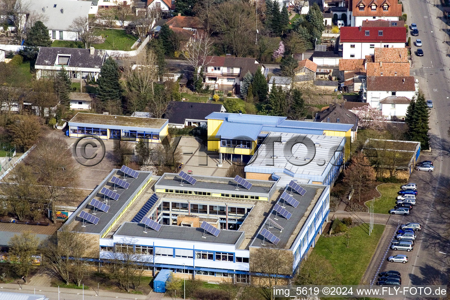 Aerial photograpy of Secondary school in Kandel in the state Rhineland-Palatinate, Germany