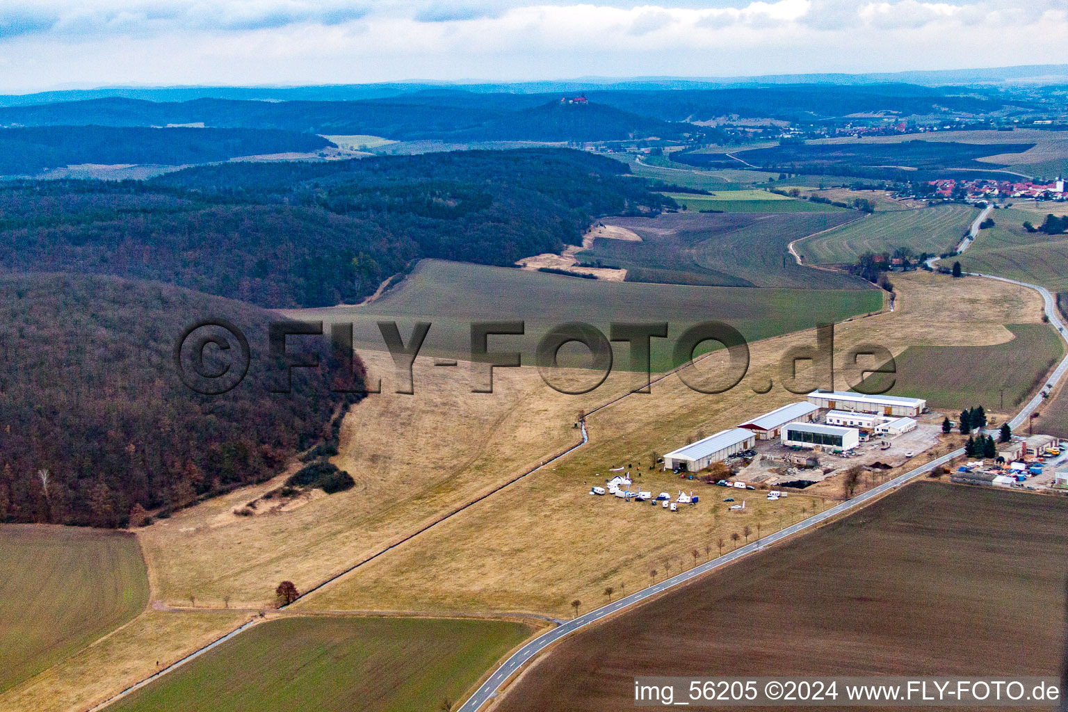 Aerial view of Westhausen in the state Thuringia, Germany