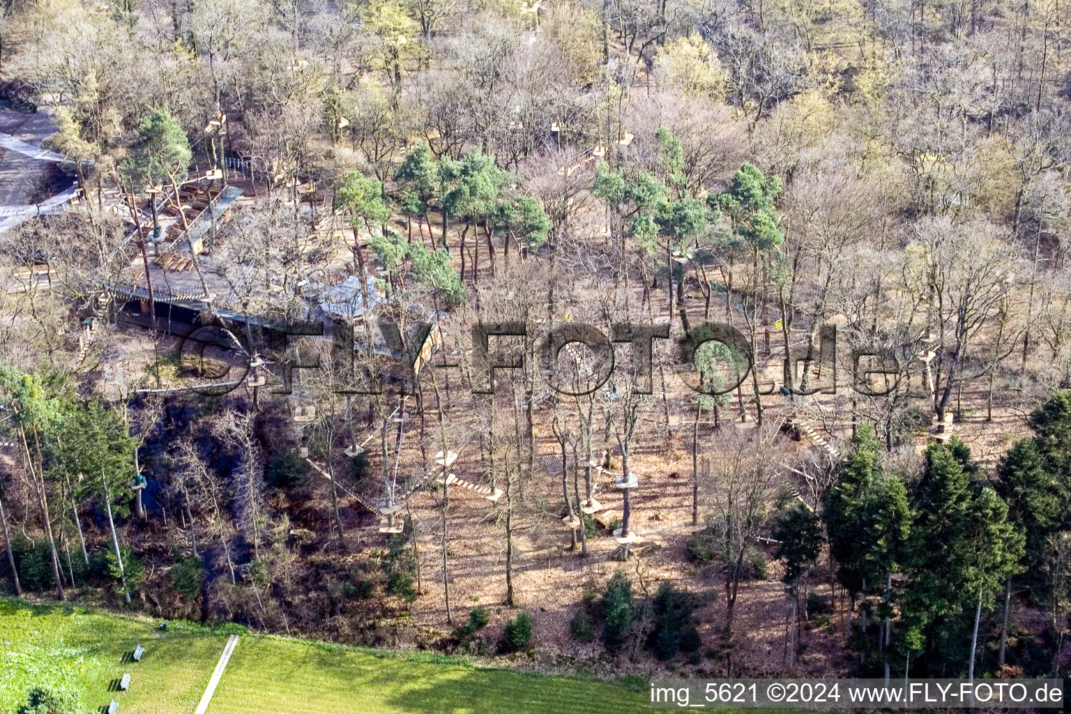 Aerial view of Climbing park on Badalleé in Kandel in the state Rhineland-Palatinate, Germany