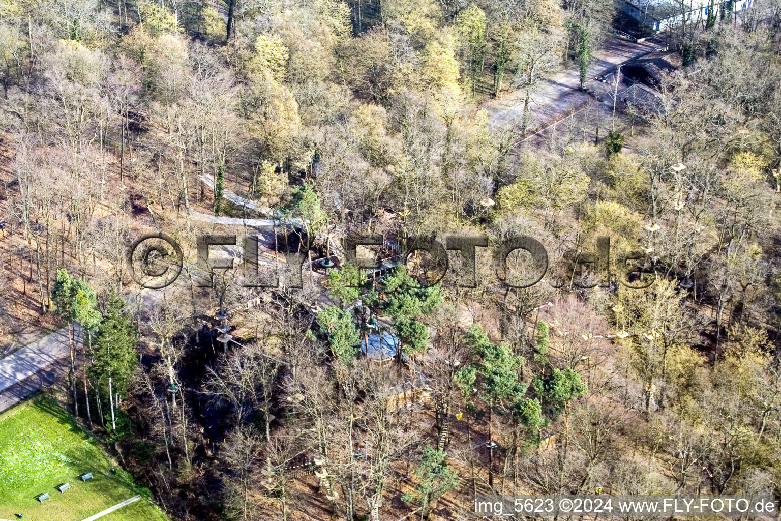 Aerial photograpy of Climbing park on Badalleé in Kandel in the state Rhineland-Palatinate, Germany