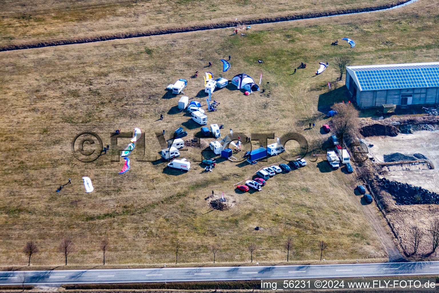 Aerial photograpy of Info in Westhausen in the state Thuringia, Germany